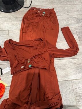 Oh Polly Rust Red Two-Piece Skirt Set